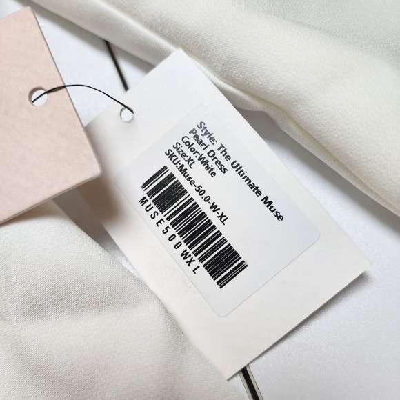 Odd Muse Womens The Ultimate Muse Pearl Dress Size XL White Square Neck Bridal - Picture 11 of 16